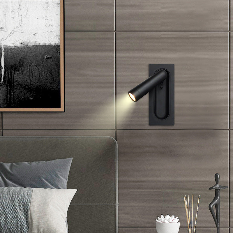 1-Light Cylinder Wall Mount Light Modern Style Metal Reading Wall Lamp