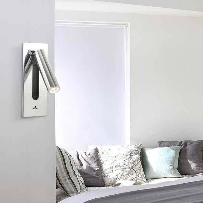 1-Light Cylindrical Wall Mount Light Modern Style Metal Reading Wall Lamp
