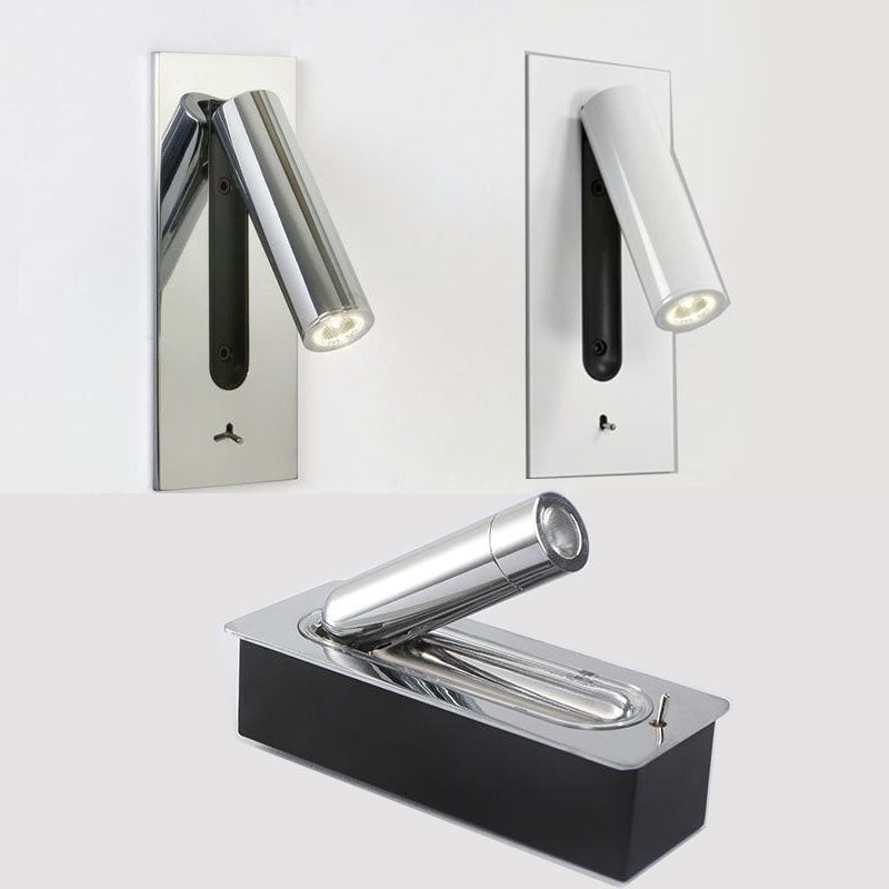 1-Light Cylindrical Wall Mount Light Modern Style Metal Reading Wall Lamp
