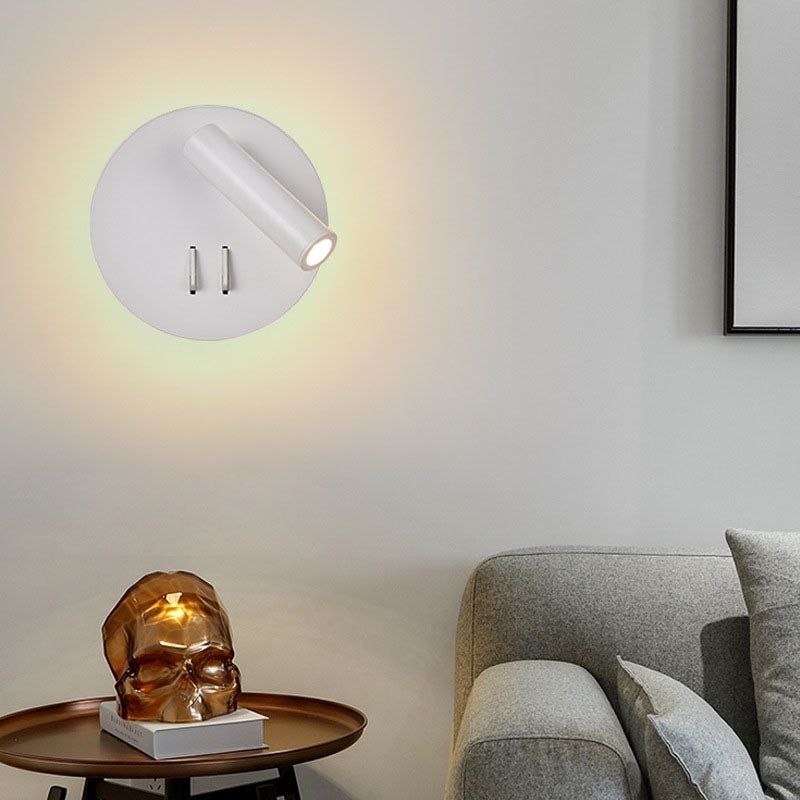 2-Light Geometric Wall Mount Light Modern Style Metal Reading Wall Lamp