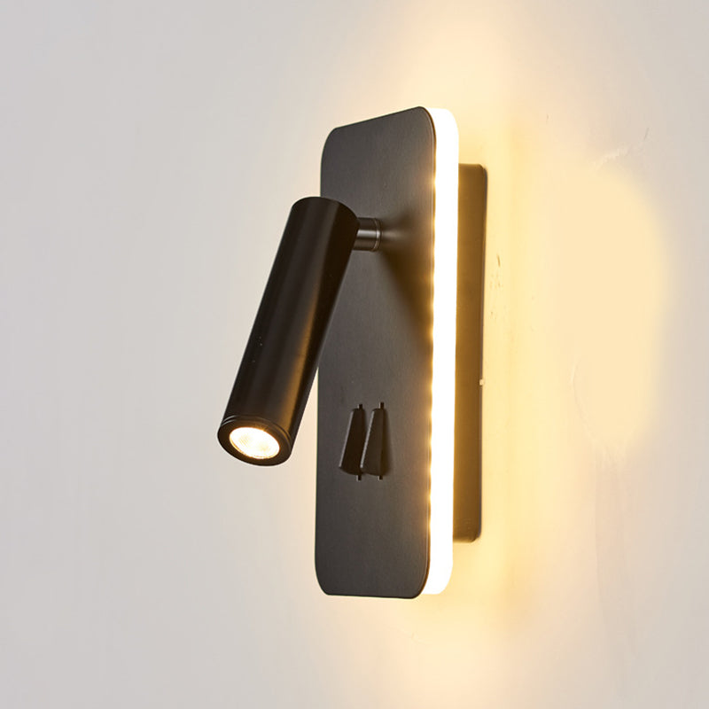 2-Light Geometric Wall Mount Light Modern Style Metal Reading Wall Lamp