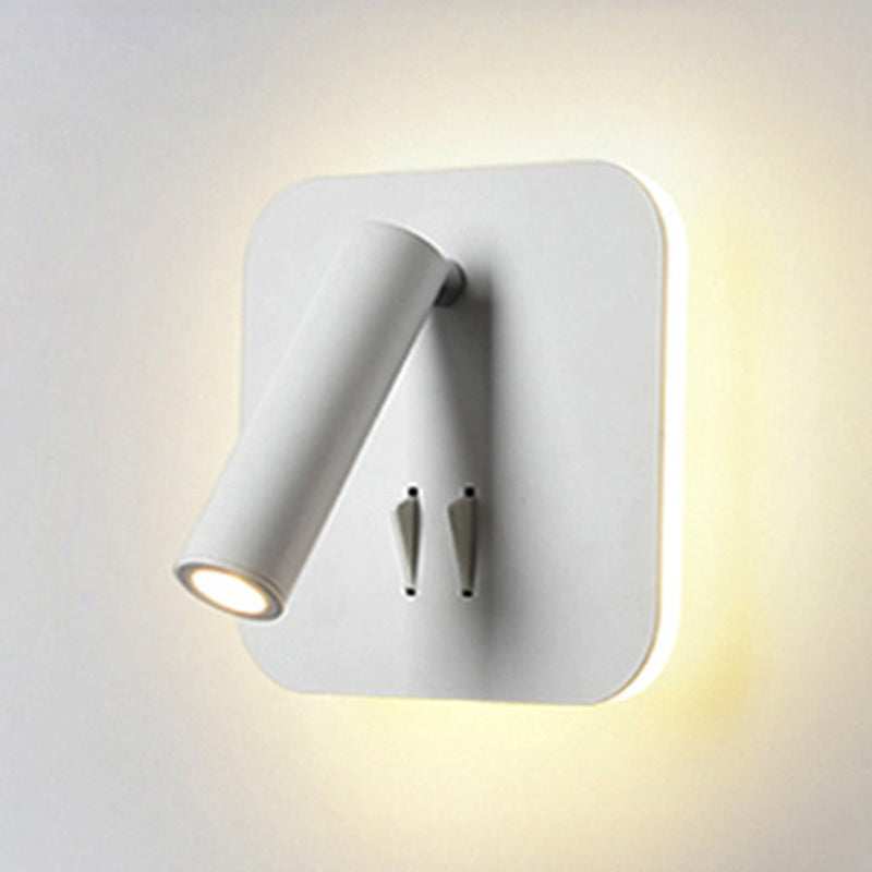 2-Light Geometric Wall Mount Light Modern Style Metal Reading Wall Lamp