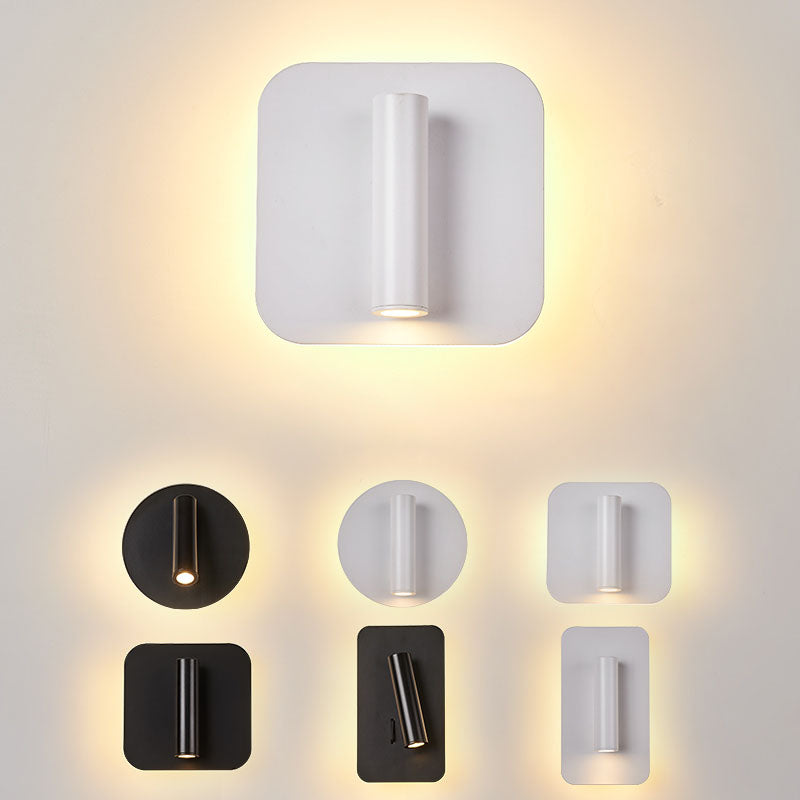 2-Light Geometric Wall Mount Light Modern Style Metal Reading Wall Lamp