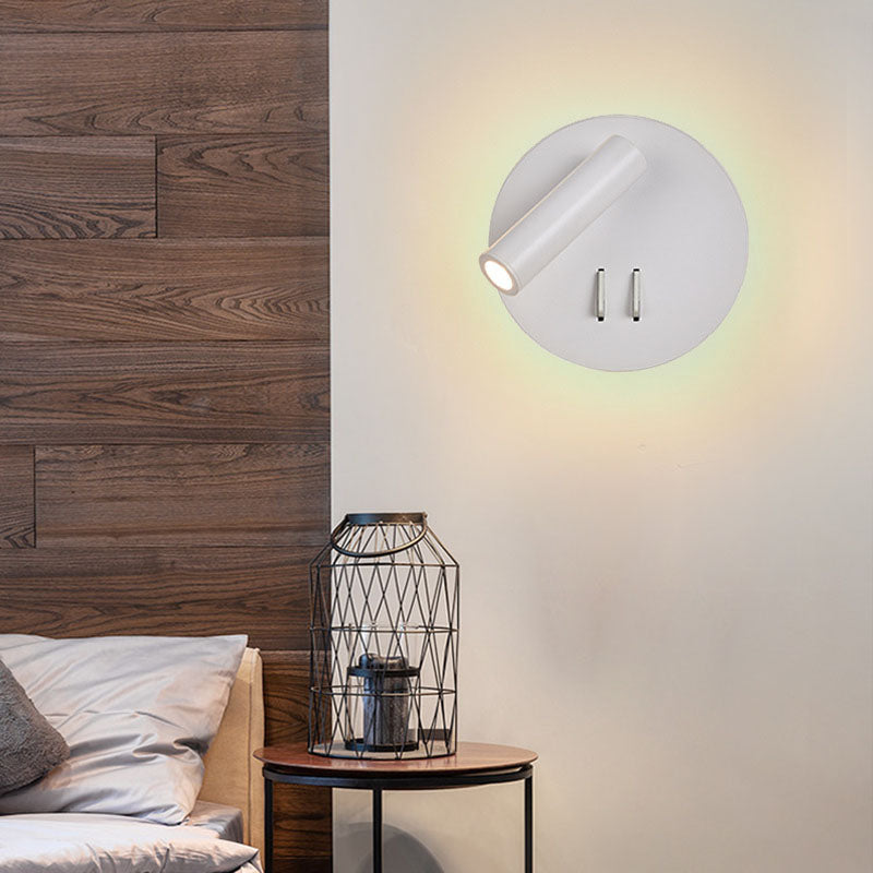2-Light Geometric Wall Mount Light Modern Style Metal Reading Wall Lamp