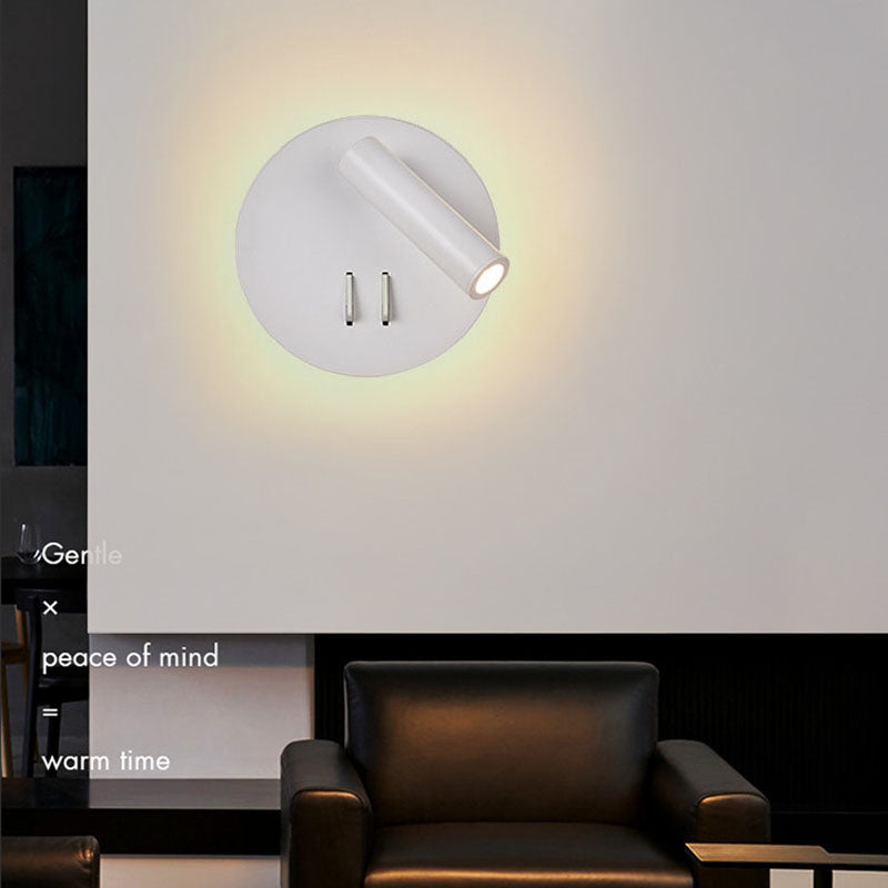 2-Light Geometric Wall Mount Light Modern Style Metal Reading Wall Lamp