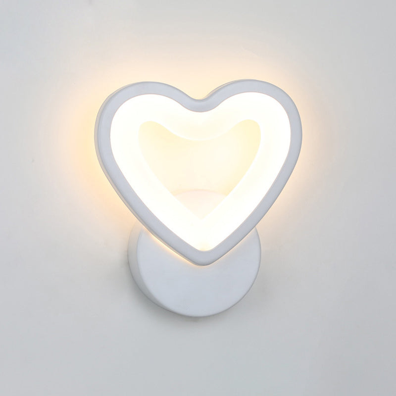 1-Light Geometric Wall Mount Light Modern Style Metal Wall Mount Lighting in White