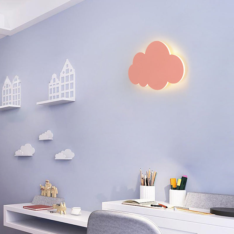 Kids Multicolor Wall Sconce Cloud Metal Wall Light Fixture for Bedroom