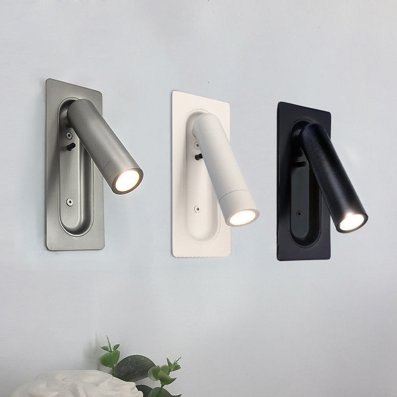 1-Light Geometric Wall Mount Light Modern Style Metal Reading Wall Lamp