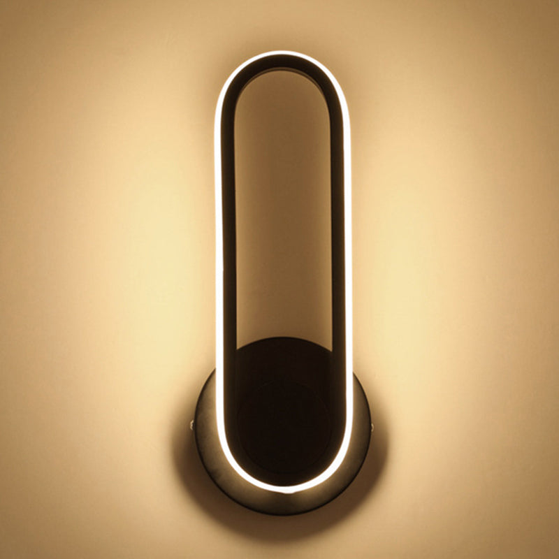 1-Light Oval Wall Mount Light Modern Style Metal Wall Lighting Ideas