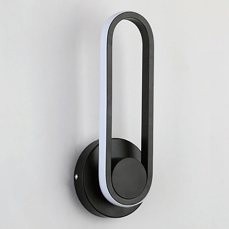 1-Light Oval Wall Mount Light Modern Style Metal Wall Lighting Ideas