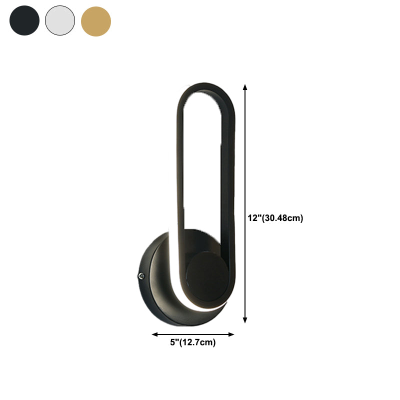 1-Light Oval Wall Mount Light Modern Style Metal Wall Lighting Ideas
