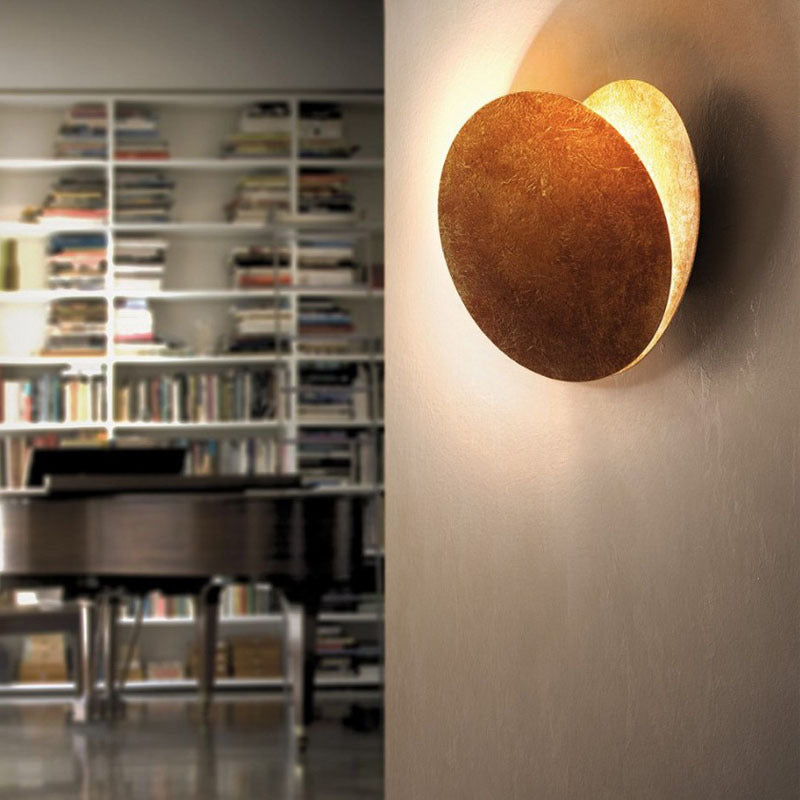 1-Light Round Wall Mounted Lighting Modern Style Metal Wall Lighting Fixtures