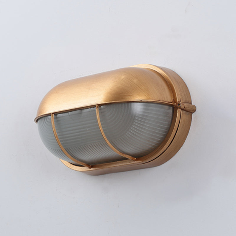 Industrial Metal Wall Sconce Geometric Shape Wall Light with Glass Shade for Living Room