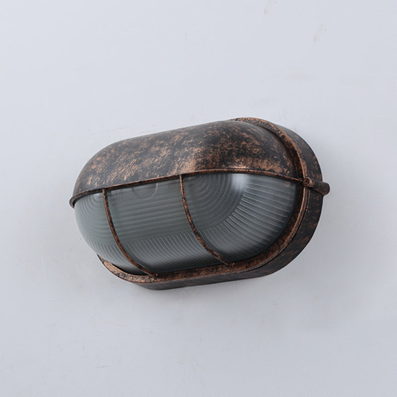 Industrial Metal Wall Sconce Geometric Shape Wall Light with Glass Shade for Living Room