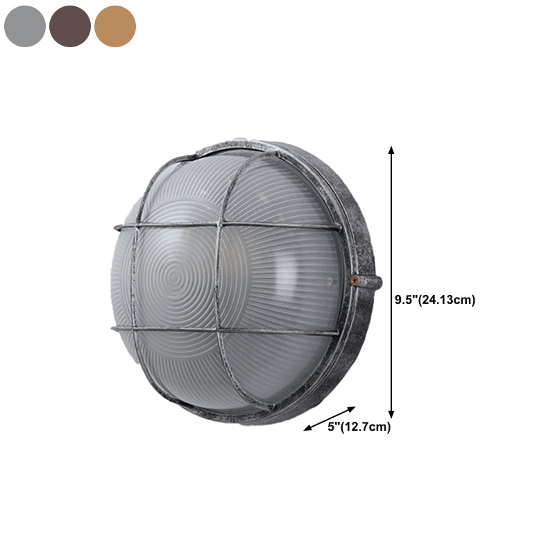 Industrial Metal Wall Sconce Geometric Shape Wall Light with Glass Shade for Living Room