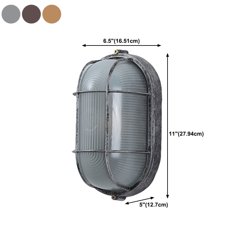 Industrial Metal Wall Sconce Geometric Shape Wall Light with Glass Shade for Living Room