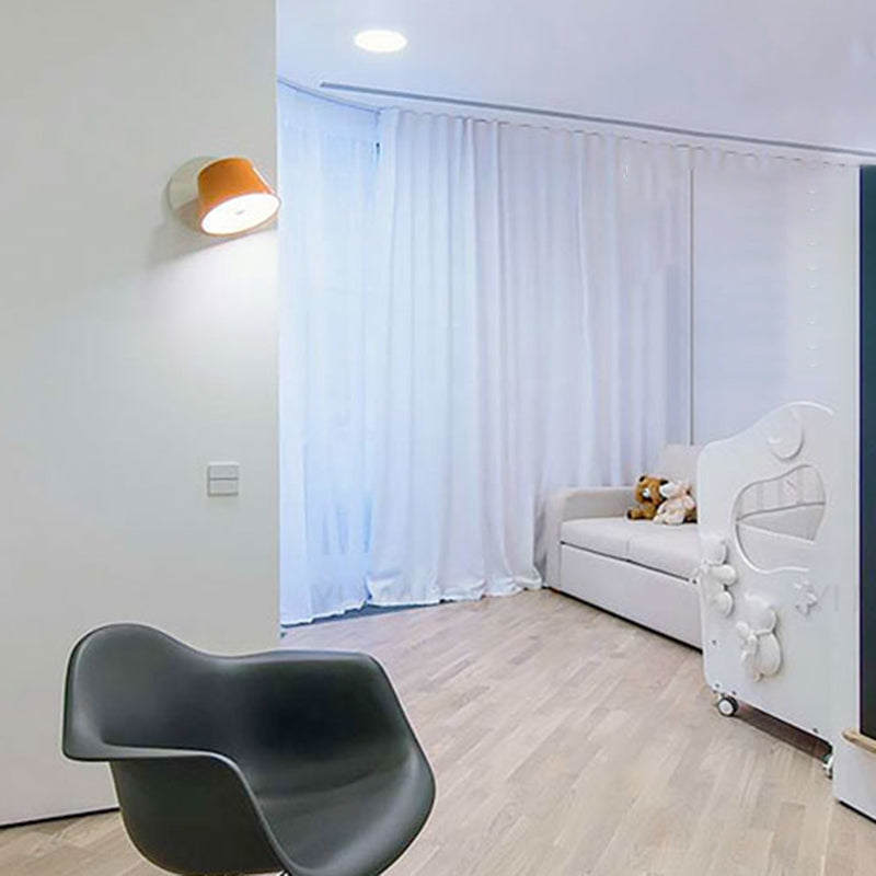 Nordic Style Metal Wall Light Rotatable Colorful Wall Lamp with Aluminum Shade for Bedroom