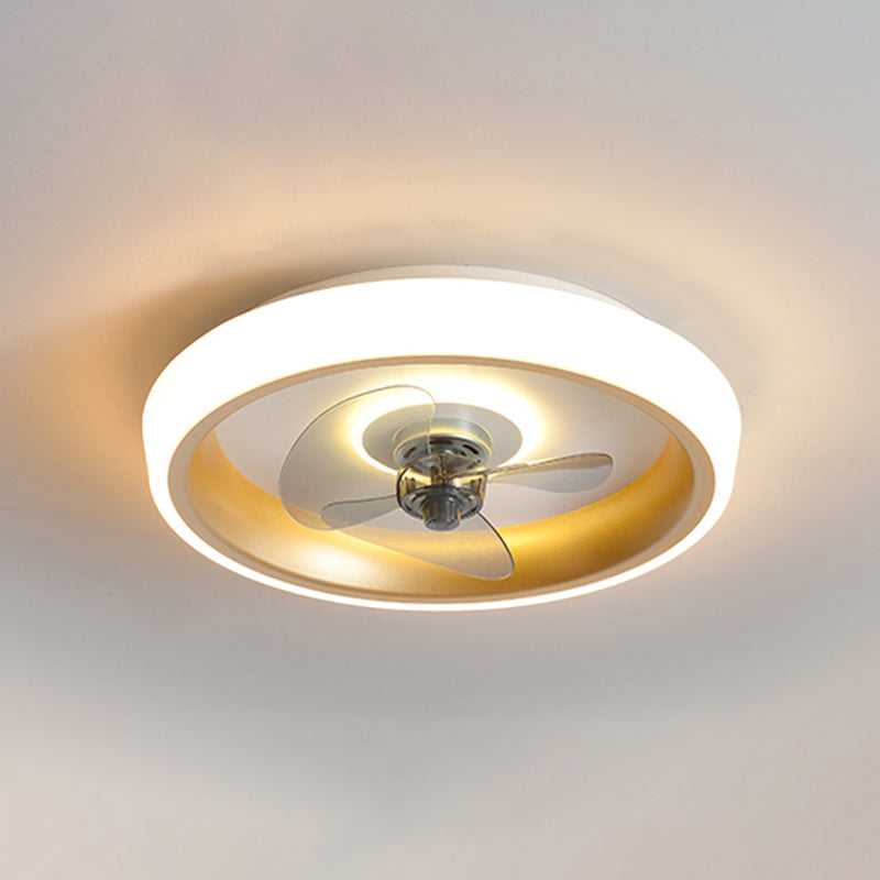 2 Light Ceiling Fan Lamp Modern Style Metal Ceiling Fan Lighting for Living Room