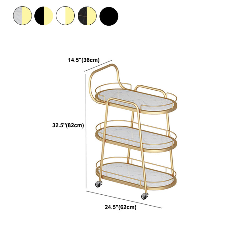 32.28" High Rolling Contemporary Prep Table Stone Prep Table
