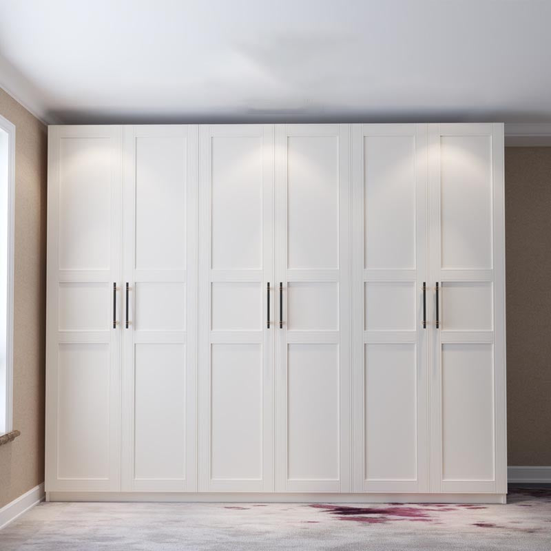 White Wardrobe Cabinet Engineered Wood Wardrobe Armoire for Home