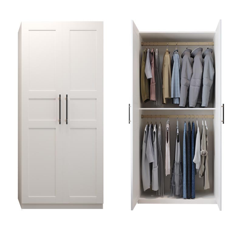 White Wardrobe Cabinet Engineered Wood Wardrobe Armoire for Home