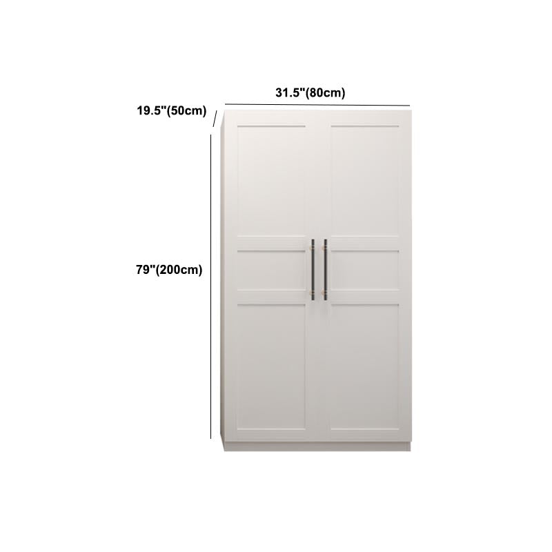 White Wardrobe Cabinet Engineered Wood Wardrobe Armoire for Home