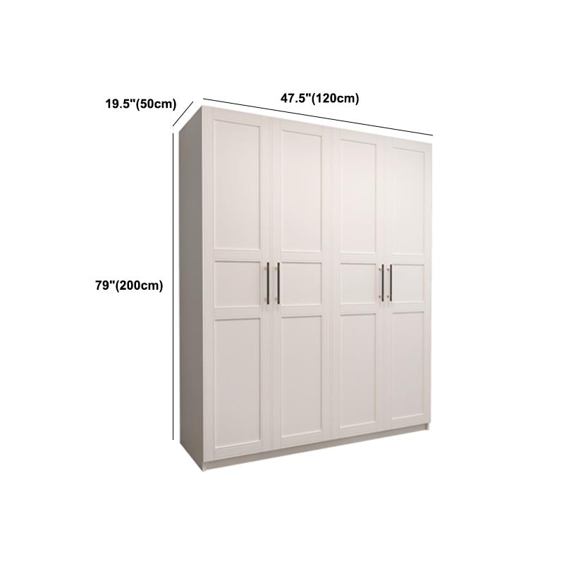 White Wardrobe Cabinet Engineered Wood Wardrobe Armoire for Home