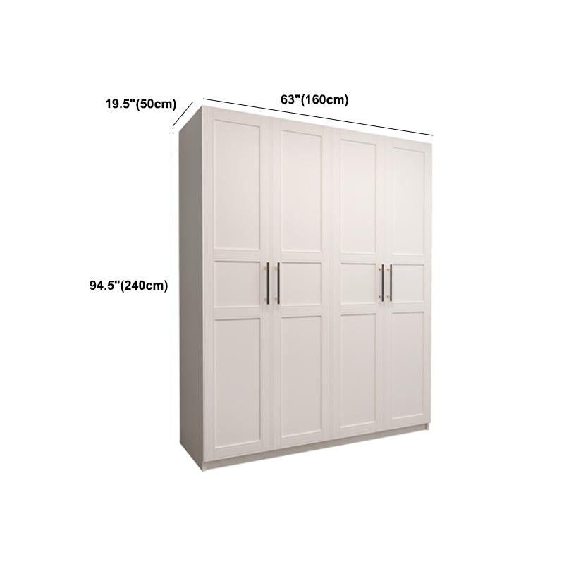 White Wardrobe Cabinet Engineered Wood Wardrobe Armoire for Home