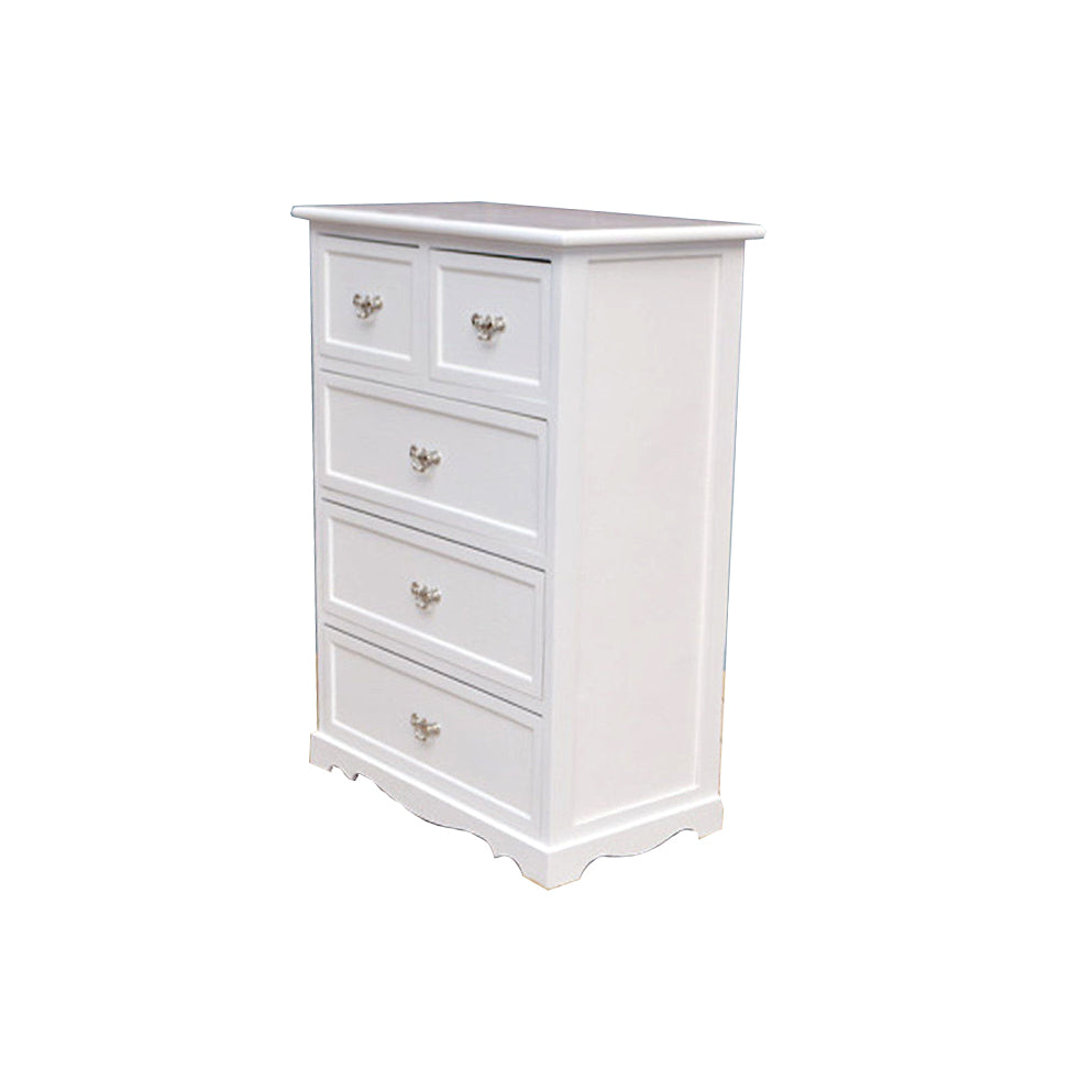 Modern Style White Storage Chest Rustic Solid Wood Chest with Multi Drawers