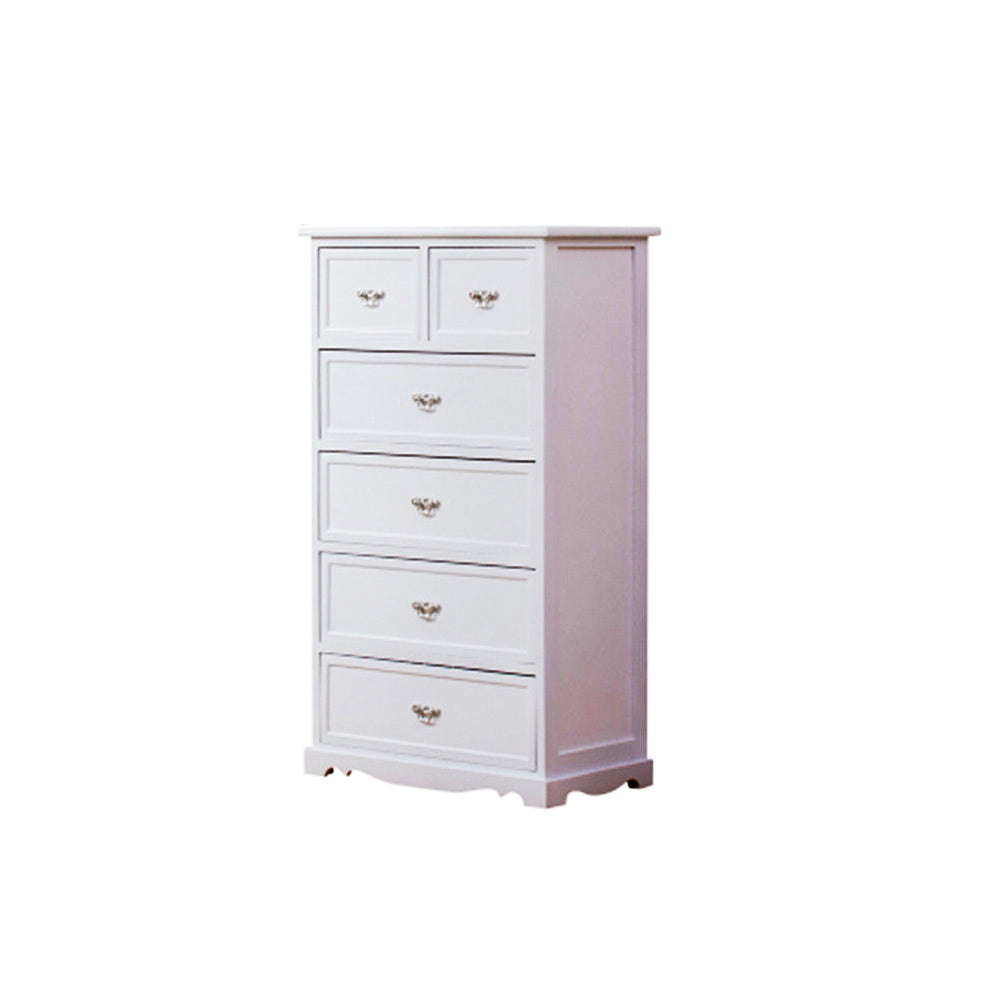 Modern Style White Storage Chest Rustic Solid Wood Chest with Multi Drawers