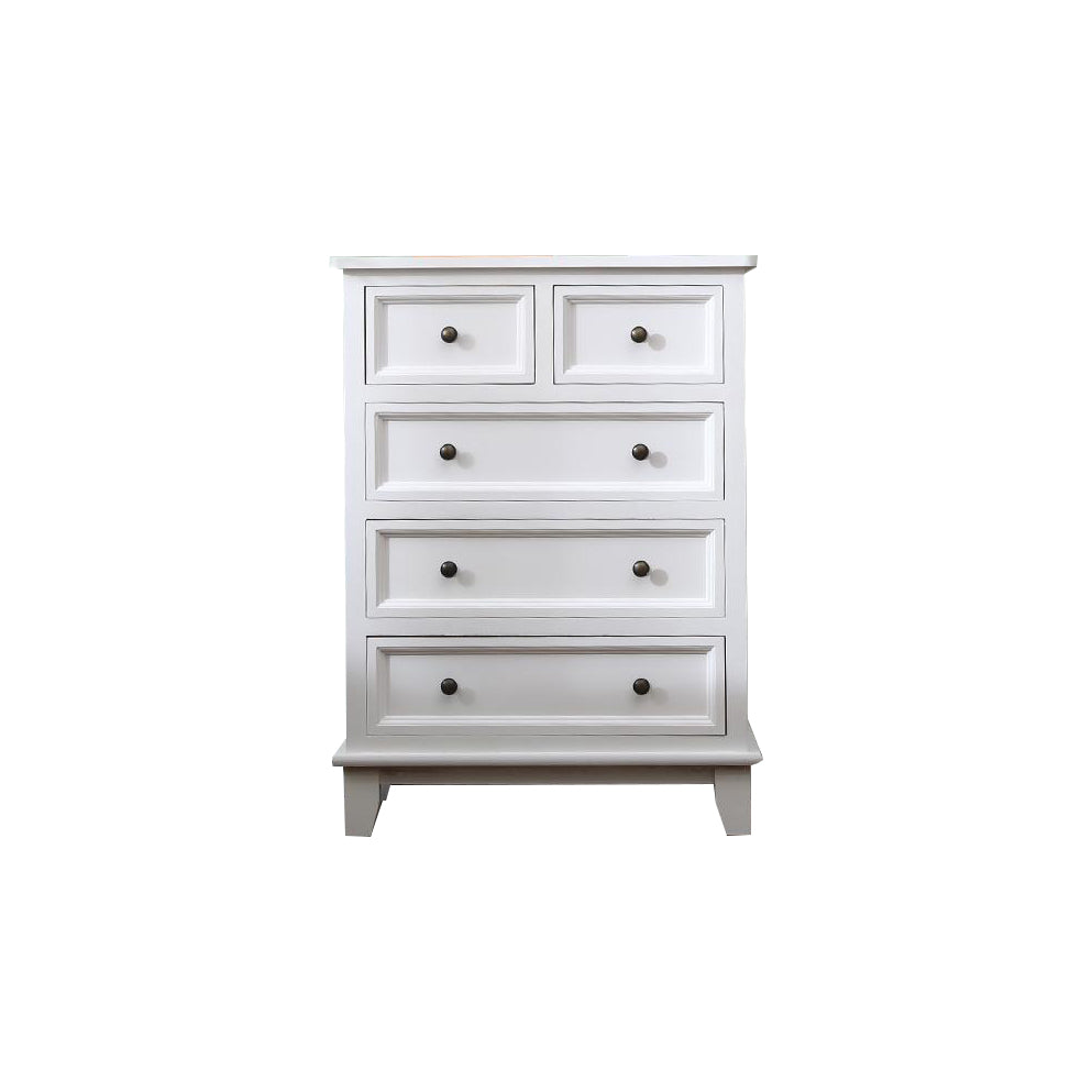 Modern Style White Storage Chest Rustic Solid Wood Chest with Multi Drawers