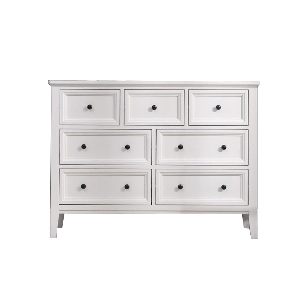Modern Style White Storage Chest Rustic Solid Wood Chest with Multi Drawers