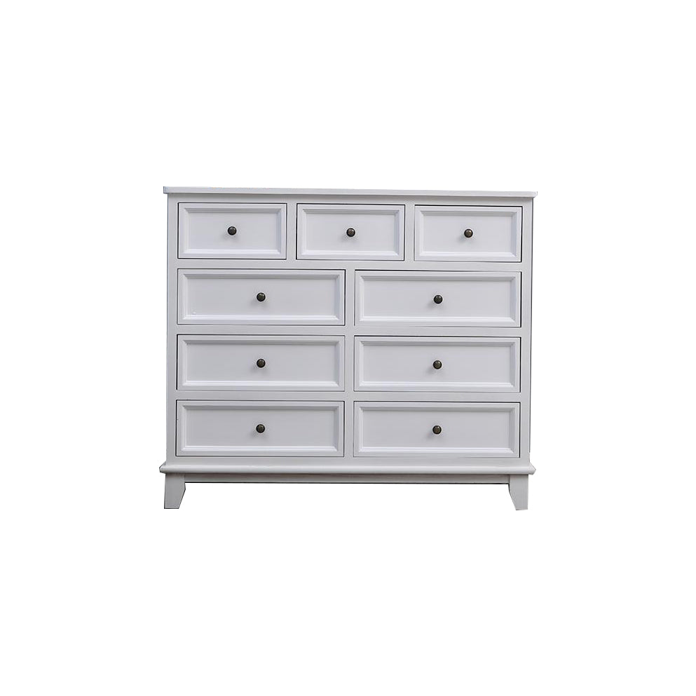 Modern Style White Storage Chest Rustic Solid Wood Chest with Multi Drawers