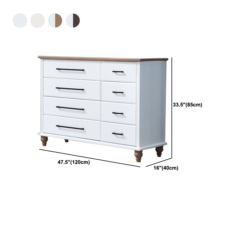 5 / 7 / 8 Drawers White Wooden Storage Chest Modern Style Storage Chest Dresser