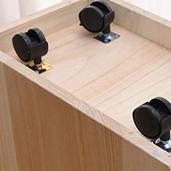 Wooden Lingerie Chest Modern Style Vertical Storage Chest Dresser with Wheel