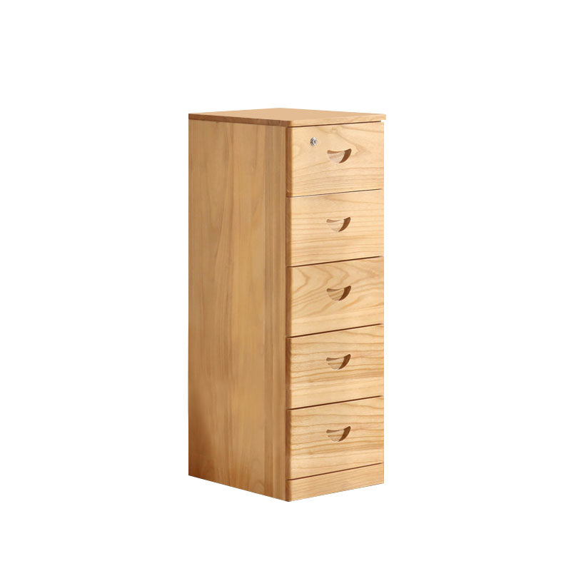 Wooden Lingerie Chest Modern Style Vertical Storage Chest Dresser with Wheel