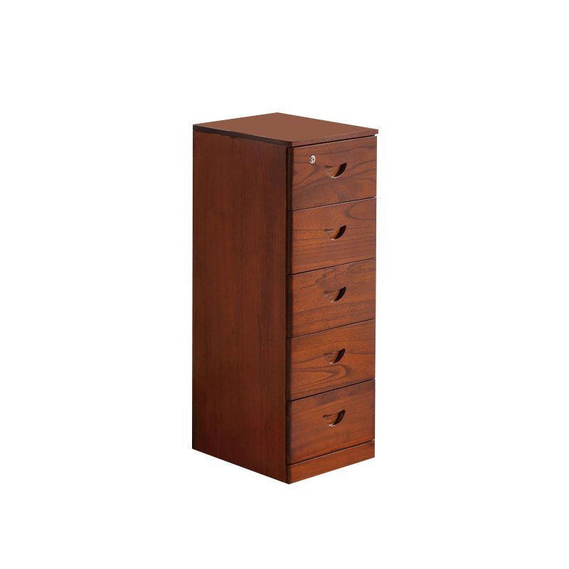 Wooden Lingerie Chest Modern Style Vertical Storage Chest Dresser with Wheel