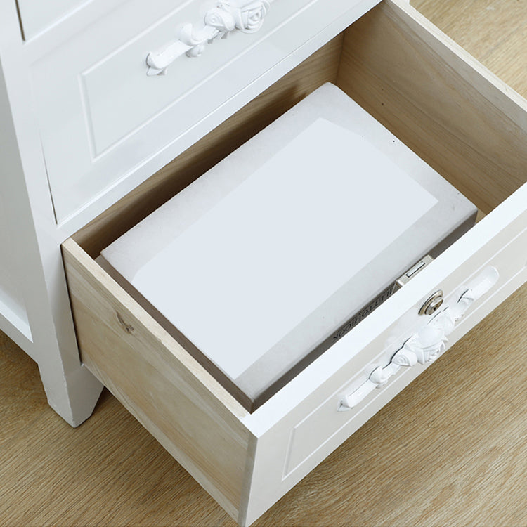 White Wooden Lingerie Chest Modern Style Vertical Storage Chest Dresser