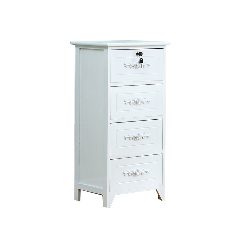 White Wooden Lingerie Chest Modern Style Vertical Storage Chest Dresser