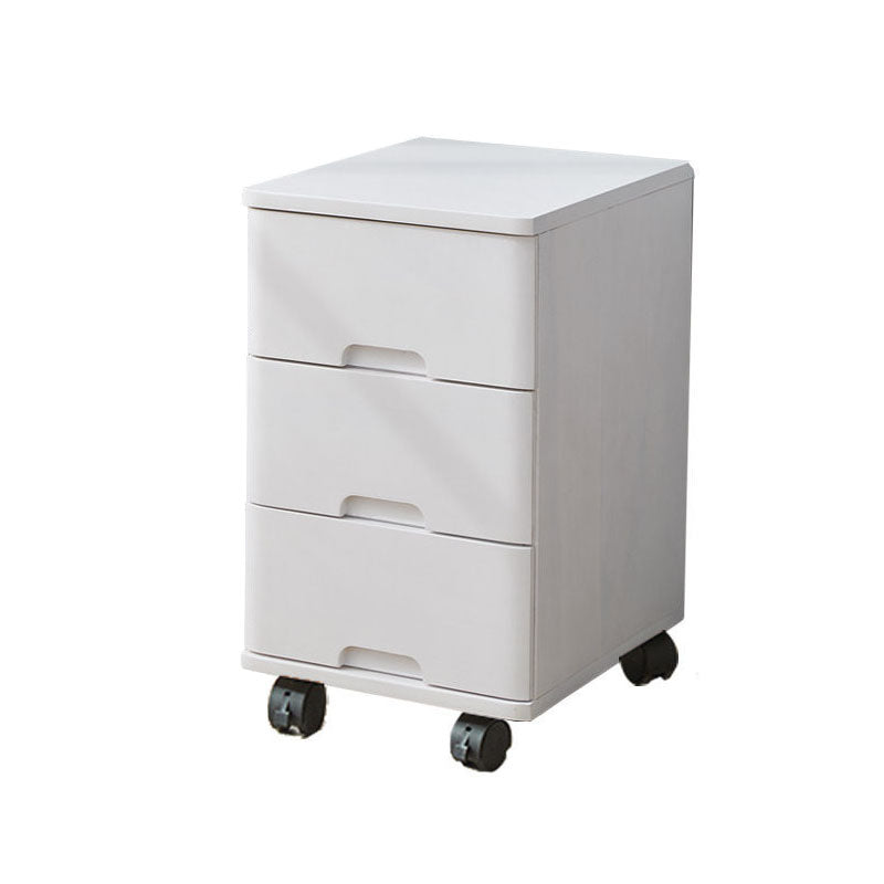 White and Brown Wooden Lingerie Chest Vertical Storage Chest Dresser with Wheels