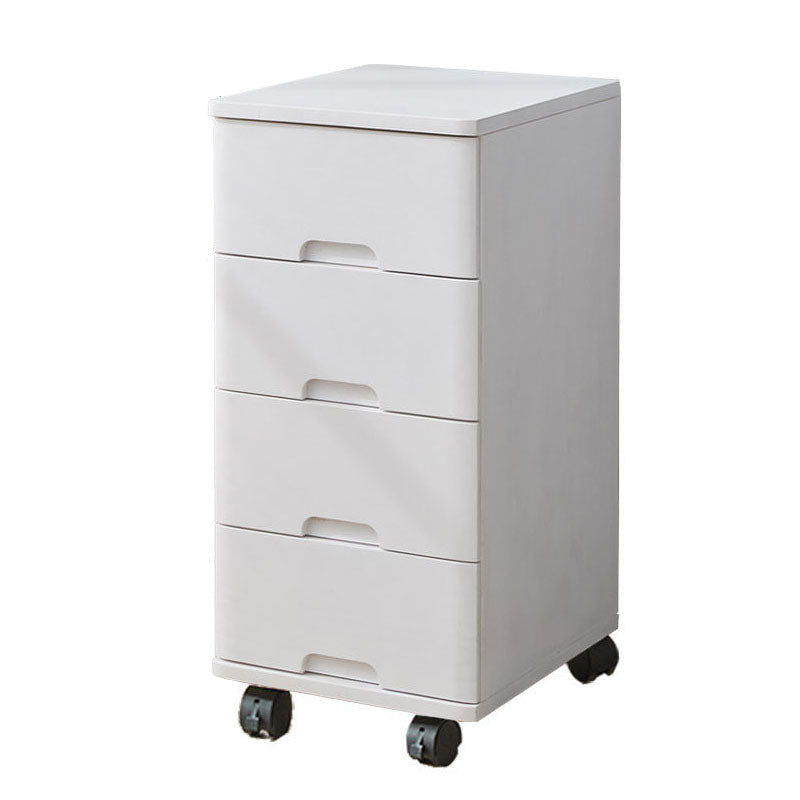 White and Brown Wooden Lingerie Chest Vertical Storage Chest Dresser with Wheels