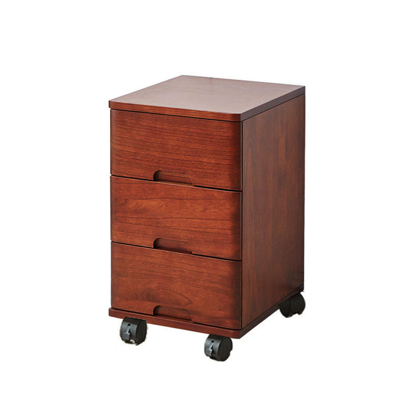 White and Brown Wooden Lingerie Chest Vertical Storage Chest Dresser with Wheels