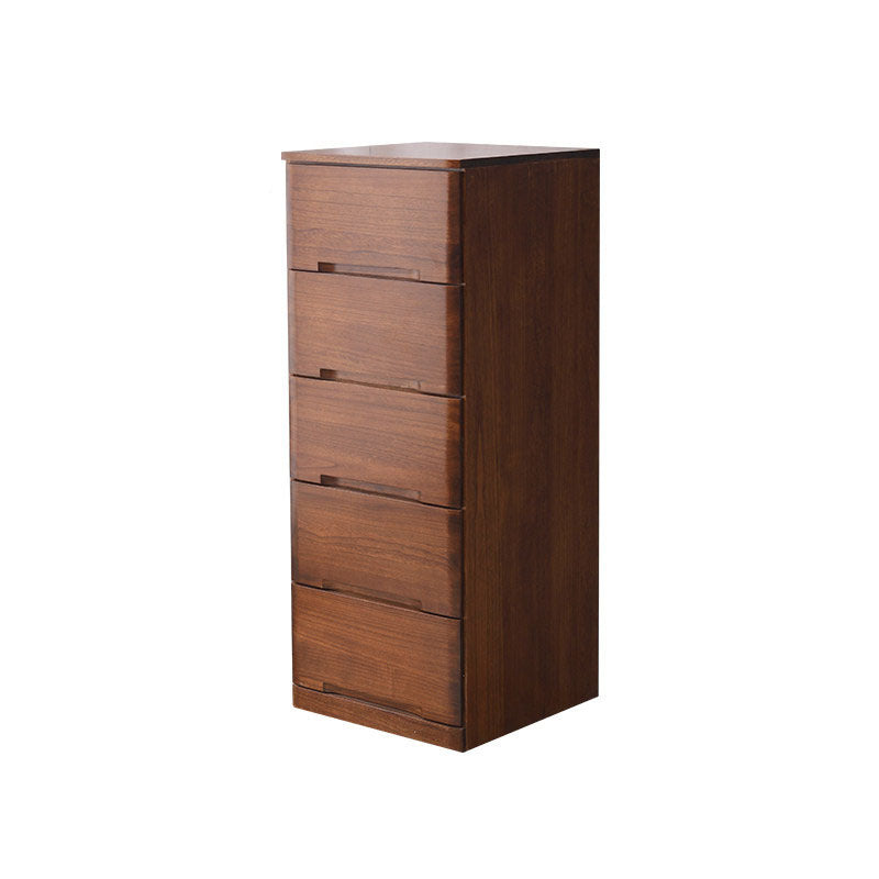 White and Brown Wooden Lingerie Chest Vertical Storage Chest Dresser with Wheels