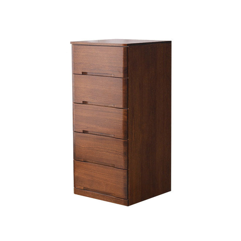 White and Brown Wooden Lingerie Chest Vertical Storage Chest Dresser with Wheels