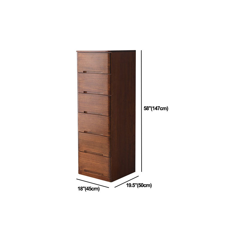 White and Brown Wooden Lingerie Chest Vertical Storage Chest Dresser with Wheels