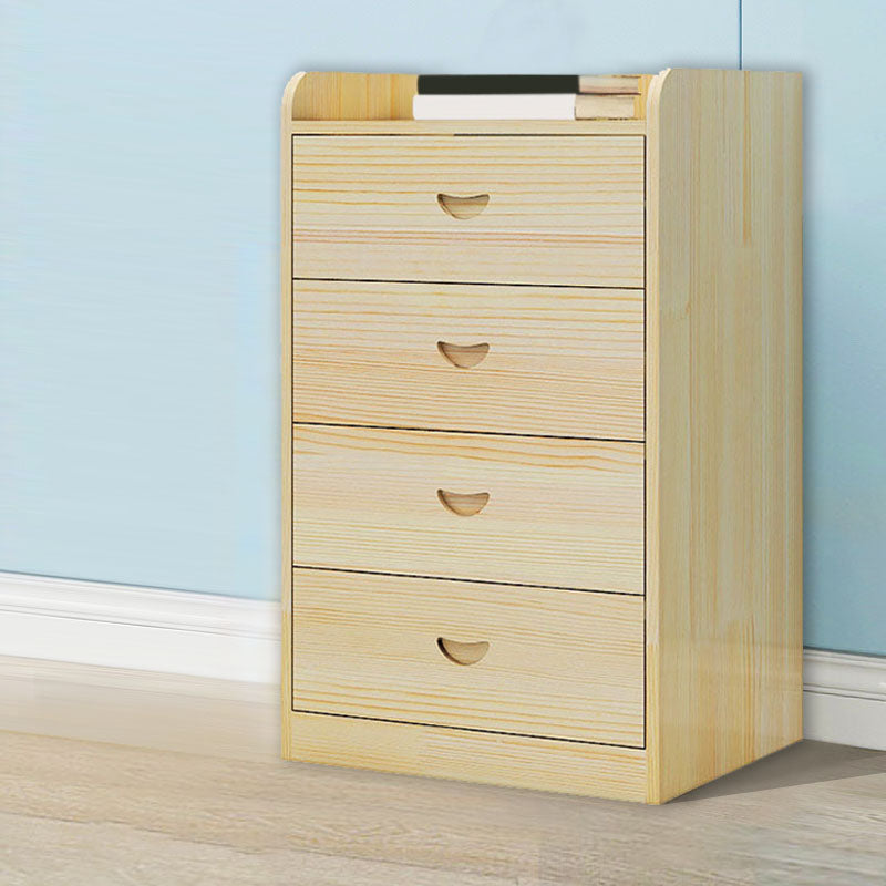 Natural Wood Color Storage Chest Modern Style Vertical Storage Chest Dresser