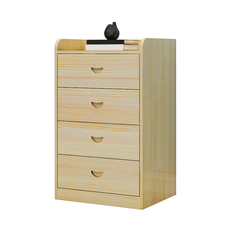 Natural Wood Color Storage Chest Modern Style Vertical Storage Chest Dresser