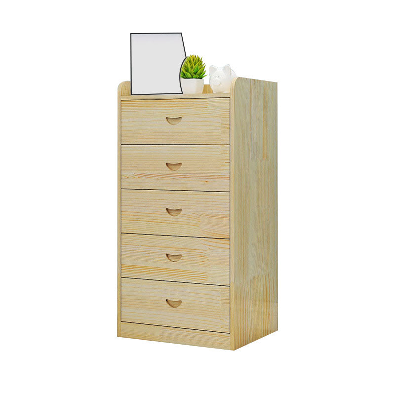 Natural Wood Color Storage Chest Modern Style Vertical Storage Chest Dresser