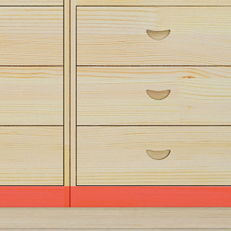 Natural Wood Color Storage Chest Modern Style Vertical Storage Chest Dresser