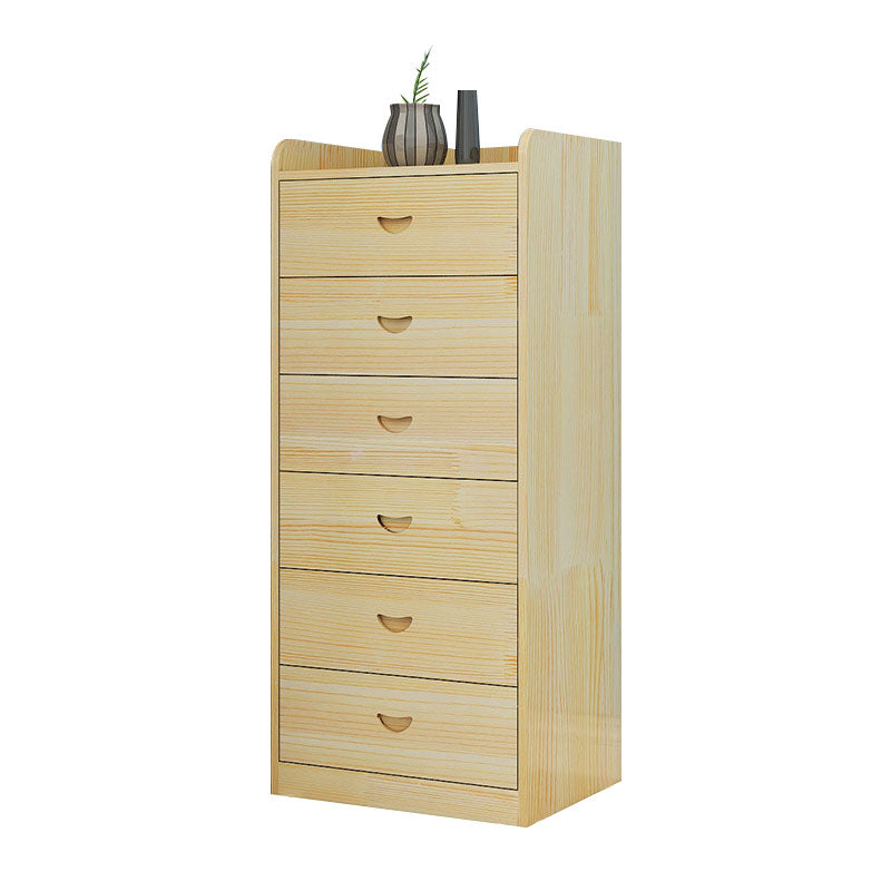 Natural Wood Color Storage Chest Modern Style Vertical Storage Chest Dresser